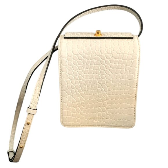 MARGE SHERWOOD Croc Embossed PURE WHITE Leather bag - Picture 1 of 7